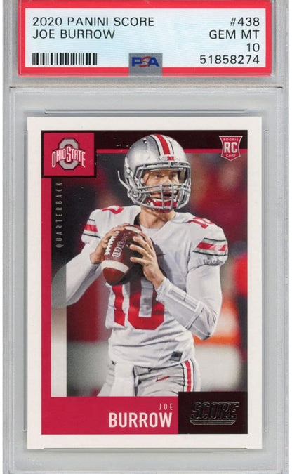 Graded 2020 Panini Score Joe Burrow #438 Rookie RC Football Card PSA 10 Gem Mint