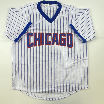 Autographed/Signed Ferguson Fergie Jenkins HOF 91 Chicago Pinstripe Baseball Jersey JSA COA