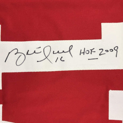 Framed Autographed/Signed Brett Hull HOF 2009 35x39 Detroit Red Hockey Jersey Beckett BAS COA