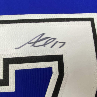 Framed Autographed/Signed Alex Killorn 35x39 Tampa Bay Blue Hockey Jersey PSA/DNA COA