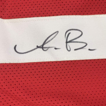 Framed Autographed/Signed AJ A.J. Brown 35x39 Ole Miss Red College Football Jersey JSA COA