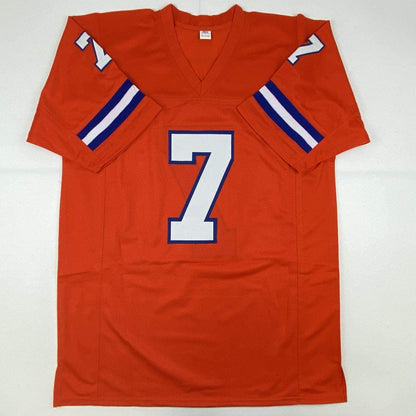 Autographed/Signed Craig Morton Denver Orange Football Jersey JSA COA