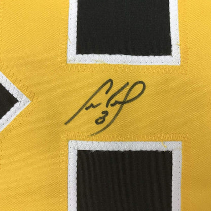 Framed Autographed/Signed Cam Neely 35x39 Boston Black Hockey Jersey JSA COA