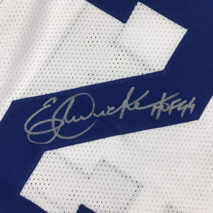 Autographed/Signed Eric Dickerson HOF 99 Los Angeles LA White Football Jersey JSA COA