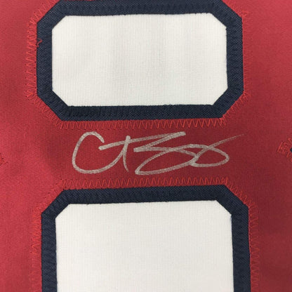 Framed Autographed/Signed Curt Schilling 35x39 Boston White Baseball Jersey JSA COA