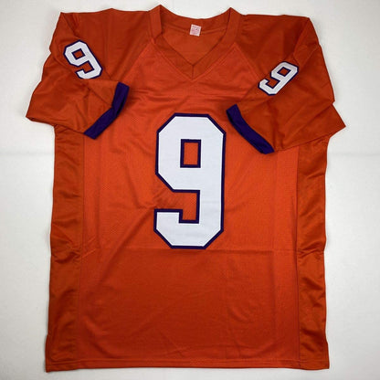Autographed/Signed Travis Etienne Jr. Clemson Orange College Football Jersey JSA COA