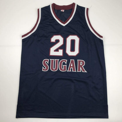 Autographed/Signed Micheal Ray Richardson New York Dark Blue Basketball Jersey PSA/DNA COA