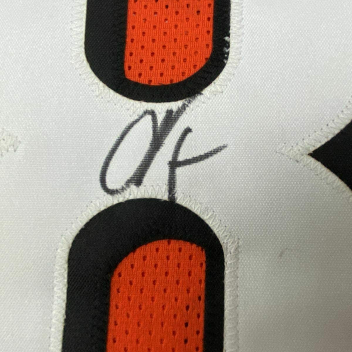 Framed Autographed/Signed Chad Johnson Ochocinco 35x39 Cincinnati Orange Football Jersey JSA COA