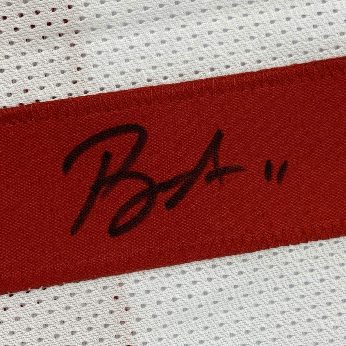 Autographed/Signed Brandon Aiyuk San Francisco White Football Jersey Beckett BAS COA