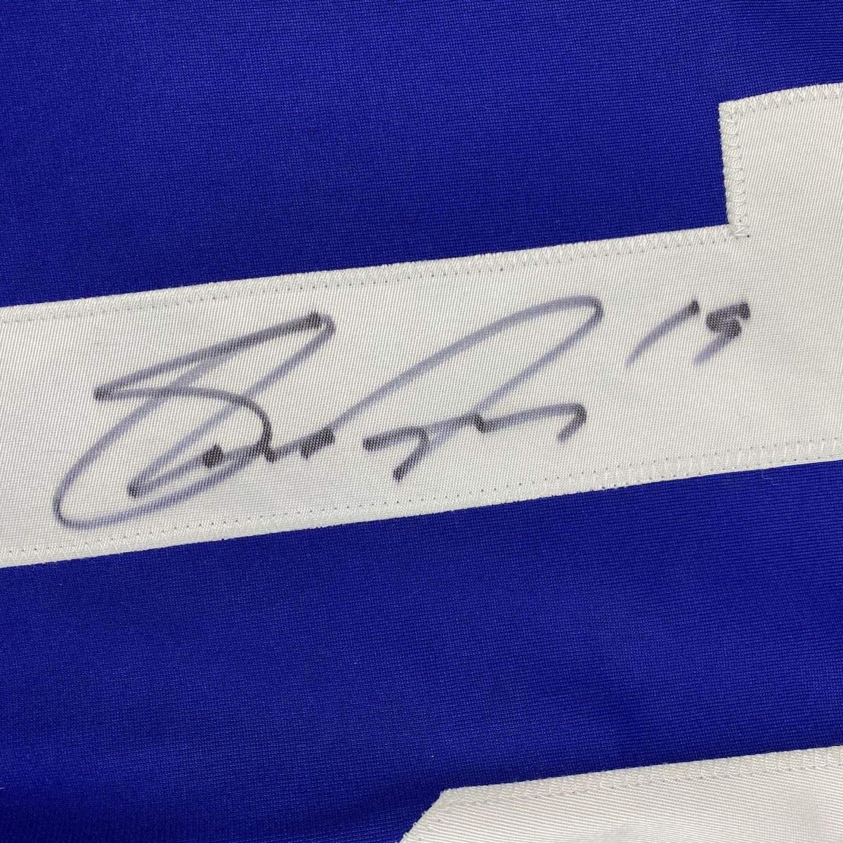 Framed Autographed/Signed Shane Doan 35x39 Winnipeg Blue Hockey Jersey Beckett BAS COA