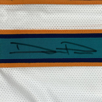 Autographed/Signed Devante Parker Miami White Football Jersey JSA COA