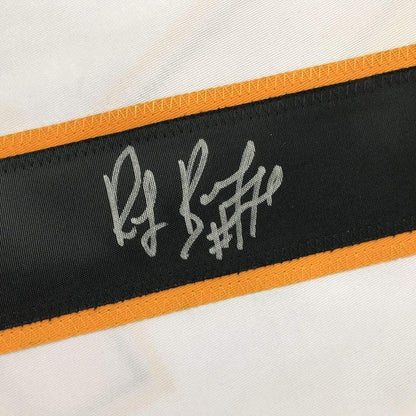 Framed Autographed/Signed Ray Bourque 35x39 Boston White Hockey Jersey JSA COA