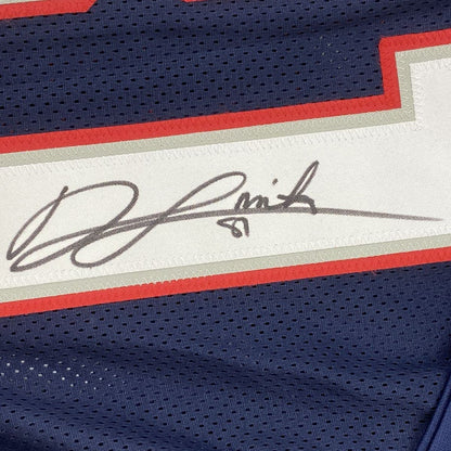 Autographed/Signed Jonnu Smith New England Blue Football Jersey Beckett BAS COA
