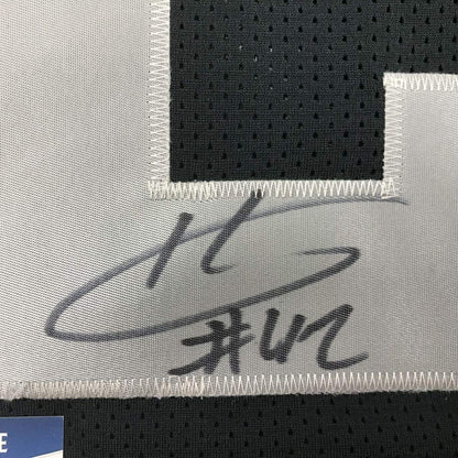 Autographed/Signed Karl Joseph Oakland Black Football Jersey Beckett BAS COA