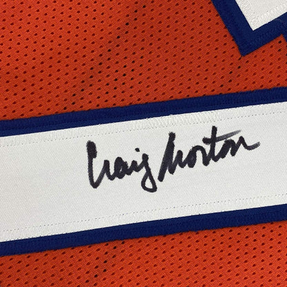 Autographed/Signed Craig Morton Denver Orange Football Jersey JSA COA