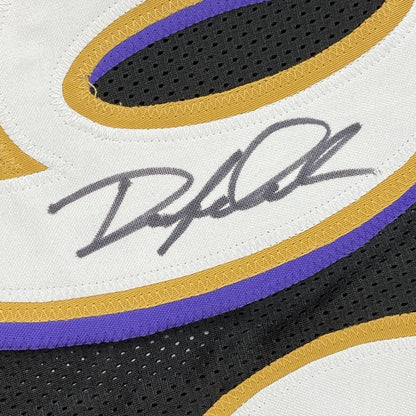 Framed Autographed/Signed Odafe Oweh 35x39 Baltimore Black Football Jersey JSA COA