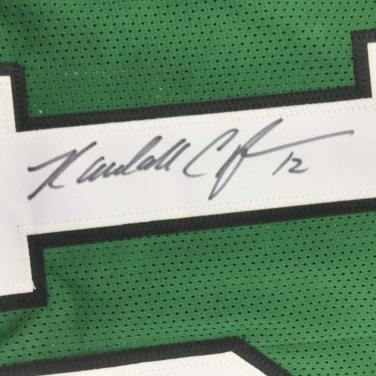 Autographed/Signed Randall Cunningham Philadelphia Green Football Jersey JSA COA