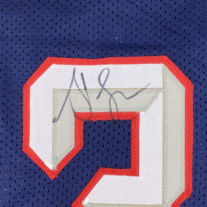 Autographed/Signed Steve Francis Houston Blue Basketball Jersey JSA COA