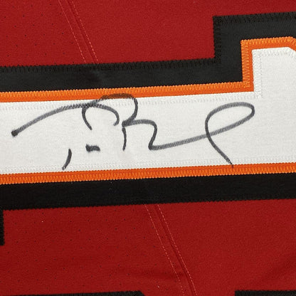 Autographed/Signed Tom Brady Tampa Bay Buccaneers Red Authentic Nike Elite Football Jersey Fanatics COA