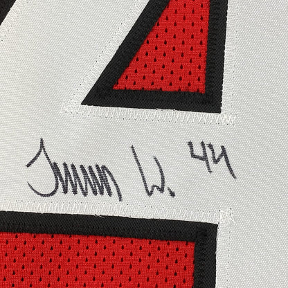 Framed Autographed/Signed Travon Walker 35x39 Georgia Red College Football Jersey Beckett BAS COA