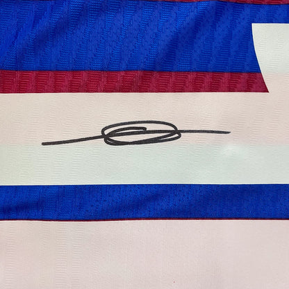 Framed Autographed/Signed Ansu Fati 35x39 FC Barcelona Blue Soccer Jersey Beckett BAS COA