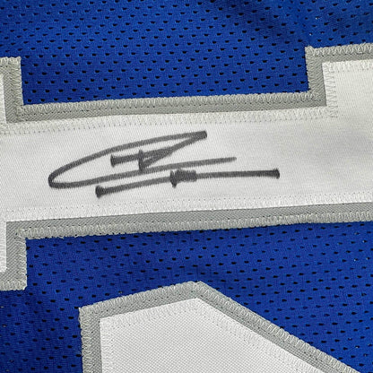 Framed Autographed/Signed Tyler Herro 35x39 Kentucky Blue College Basketball Jersey JSA COA