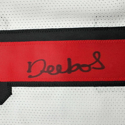 Framed Autographed/Signed Deebo Samuel Sr. #1 35x39 San Francisco White Alternate Football Jersey JSA COA