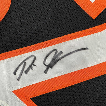 Framed Autographed/Signed Rudi Johnson 35x39 Cincinnati Black Football Jersey JSA COA