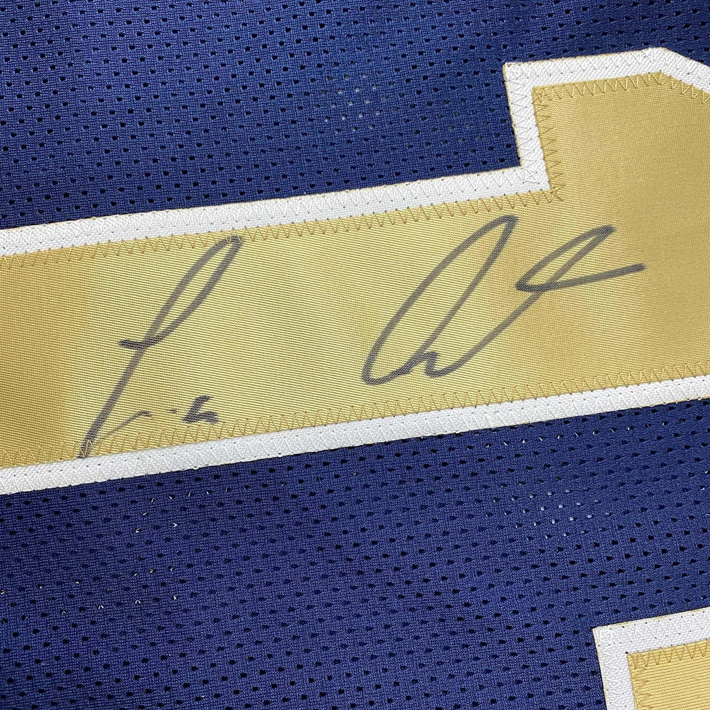 Framed Autographed/Signed Tavon Austin 35x39 St. Louis Blue Football Jersey JSA COA