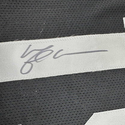 Framed Autographed/Signed Michael Crabtree 35x39 Oakland Raiders Black Football Jersey JSA COA