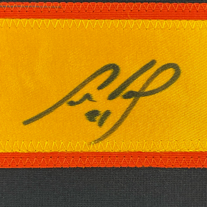 Framed Autographed/Signed Cam Neely 35x39 Vancouver Black Hockey Jersey JSA COA