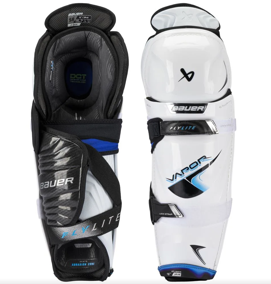 Bauer Vapor Flylite Shin Guards Senior Black/White