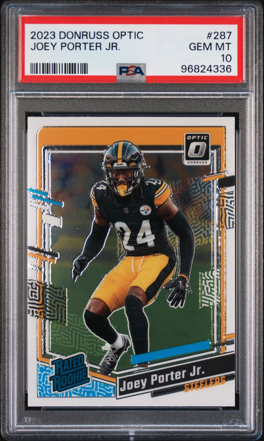 Graded 2023 Panini Donruss Optic Joey Porter Jr #287 Rookie RC Football Card PSA 10 Gem Mint