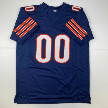 Autographed/Signed Chevy Chase Clark Griswold Christmas Vacation Chicago Blue Football Jersey Beckett BAS COA