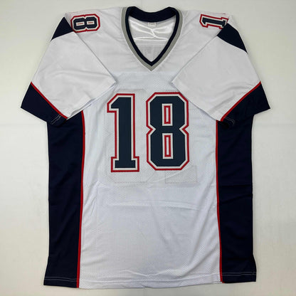 Autographed/Signed Matthew Slater New England White Football Jersey Beckett BAS COA