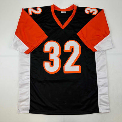 Autographed/Signed Rudi Johnson Cincinnati Black Football Jersey JSA COA