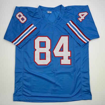 Autographed/Signed Billy White Shoes Johnson Tennessee Retro Light Blue Football Jersey JSA COA
