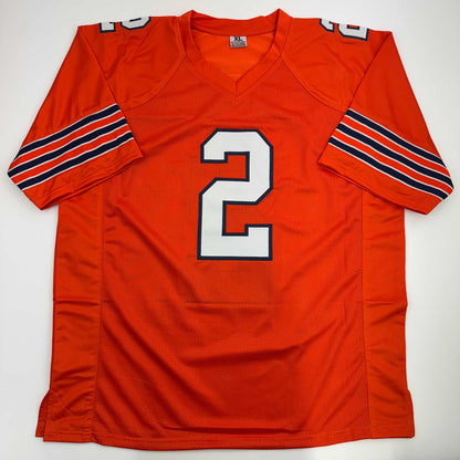 Autographed/Signed D.J. DJ Moore Chicago Retro Orange Football Jersey Beckett JSA COA