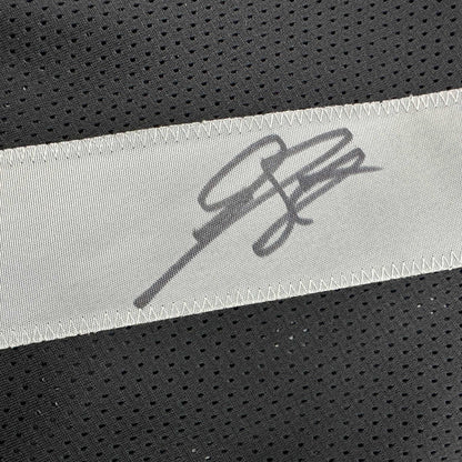 Autographed/Signed Geno Smith Oakland Black Football Jersey Beckett BAS COA