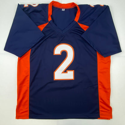 Autographed/Signed Patrick Surtain II Denver Blue Football Jersey JSA COA