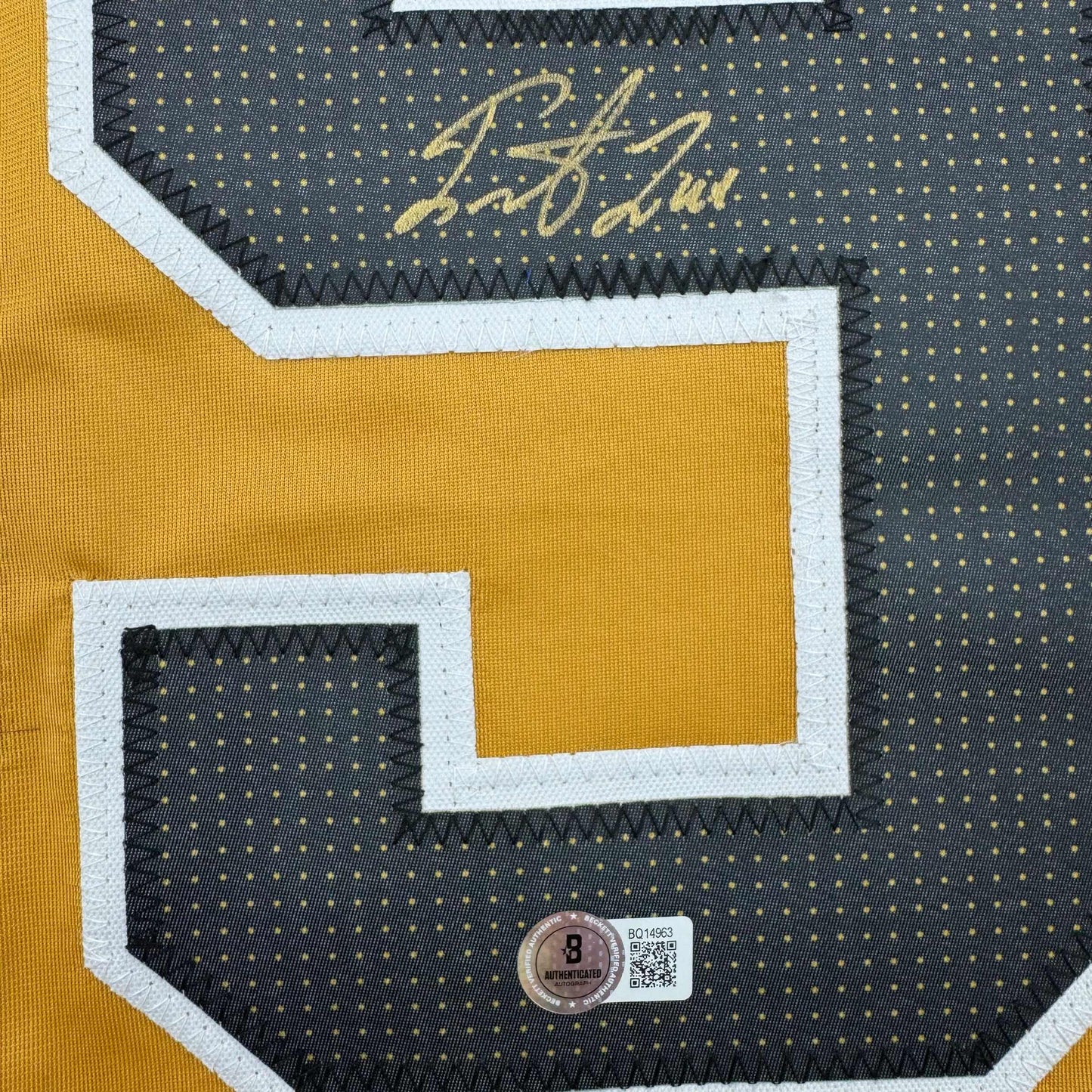 Autographed/Signed Ivan Barbashev Las Vegas Gold Hockey Jersey Beckett BAS COA