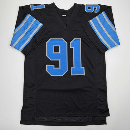 Autographed/Signed Tyleik Williams Detroit Black Football Jersey Beckett BAS COA
