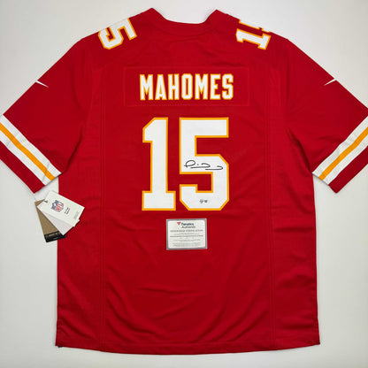 Autographed/Signed Patrick Mahomes Kansas City Chiefs Red Authentic Nike Football Jersey Fanatics COA