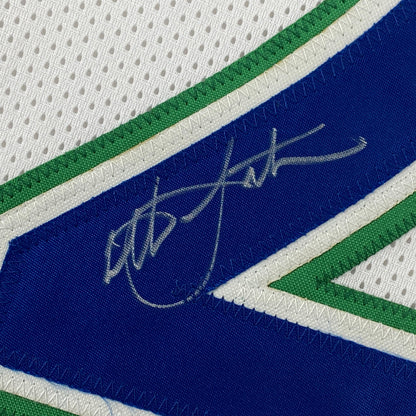 Autographed/Signed Christian Laettner Minnesota White Basketball Jersey PSA/DNA COA