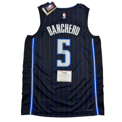 Autographed/Signed Paolo Banchero Orlando Black Magic Nike Jersey Fanatics COA