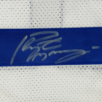 Autographed/Signed Peyton Manning Indianapolis White Football Jersey JSA COA