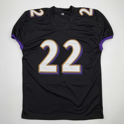 Autographed/Signed Derrick Henry Baltimore Black Football Jersey JSA COA