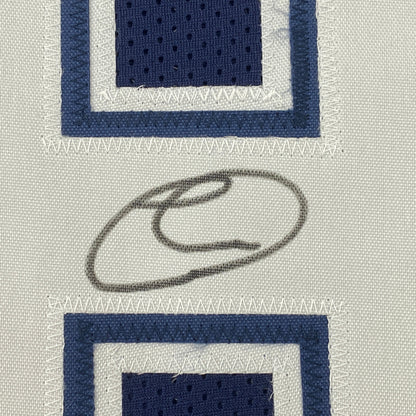 Autographed/Signed CeeDee Lamb Dallas Split White/Blue Football Jersey JSA COA