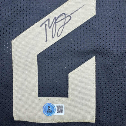 Autographed/Signed Ty Jerome Cleveland Black Basketball Jersey Beckett BAS COA