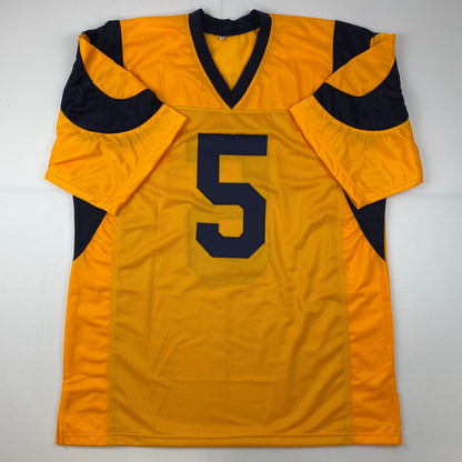 Autographed/Signed Jalen Ramsey Los Angeles LA Yellow Color Rush Football Jersey JSA COA